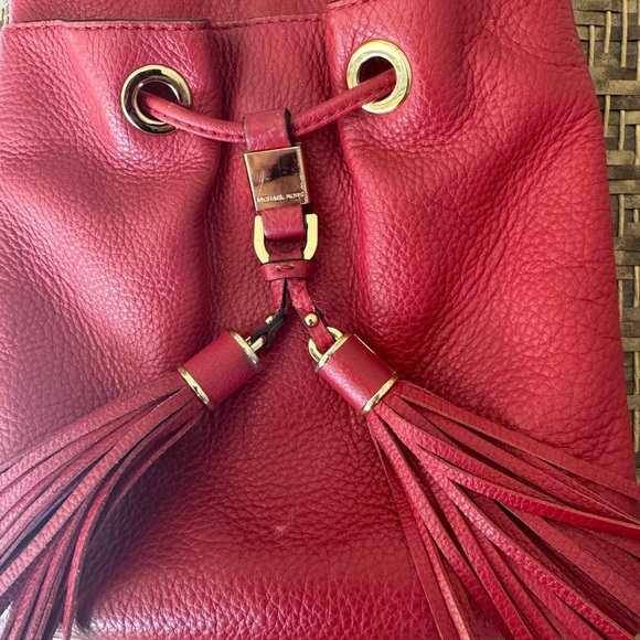 Michael Kors Red Crossbody Bag with Gold Accents - Picture 11 of 11
